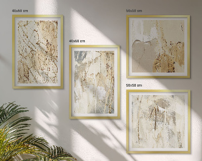 Mur de tableaux Lignes abstraites beiges