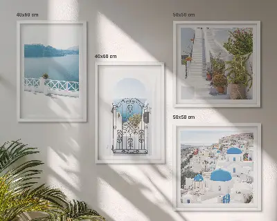 Ensemble de 4 tableaux plantes d'escalier blanc mer ensemble composé de 4 tableaux