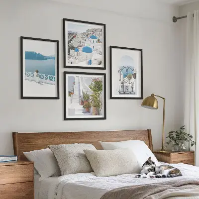 Ensemble de 4 tableaux plantes d'escalier blanc mer ensemble composé de 4 tableaux