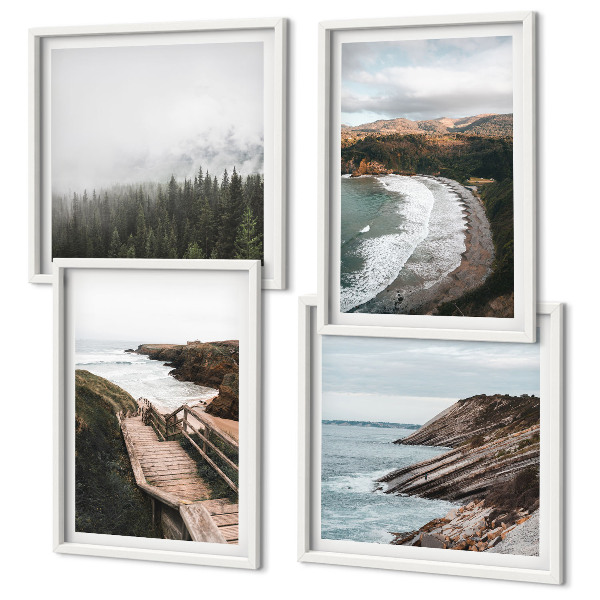 Mur de tableaux Vues sur les falaises, paysages de plage