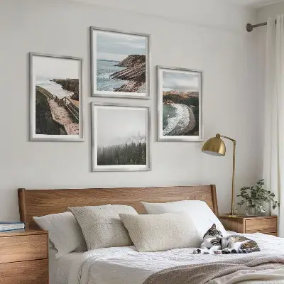 Mur de tableaux vues sur les falaises et paysages de plage