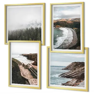 Mur de tableaux vues sur les falaises et paysages de plage