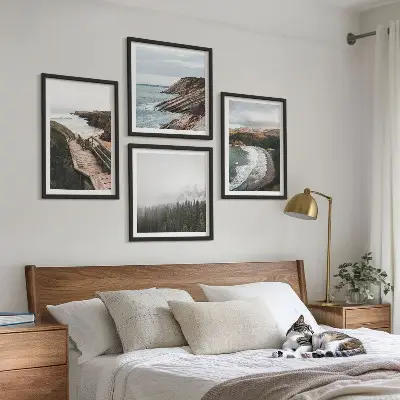 Mur de tableaux vues sur les falaises et paysages de plage
