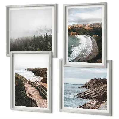 Mur de tableaux vues sur les falaises et paysages de plage