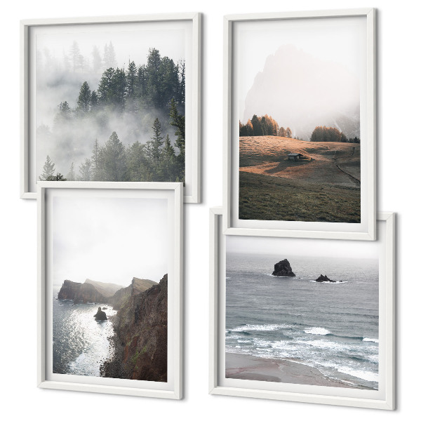 Polyptyque z cadres Paysages de montagnes et de mer