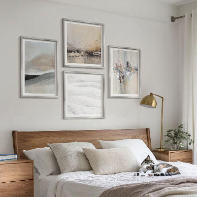 Ensemble de 4 tableaux Motifs terrestres abstraits