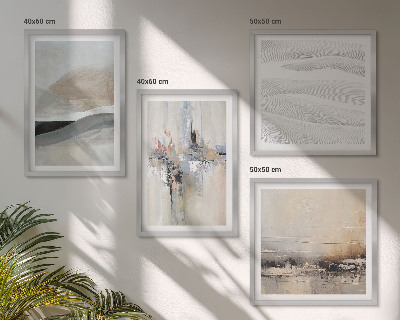 Ensemble de 4 tableaux Motifs terrestres abstraits