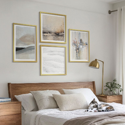 Ensemble de 4 tableaux Motifs terrestres abstraits
