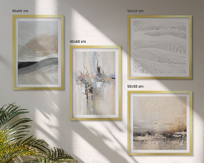 Ensemble de 4 tableaux Motifs terrestres abstraits