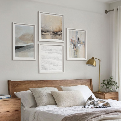 Ensemble de 4 tableaux Motifs terrestres abstraits