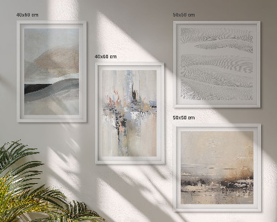 Ensemble de 4 tableaux Motifs terrestres abstraits