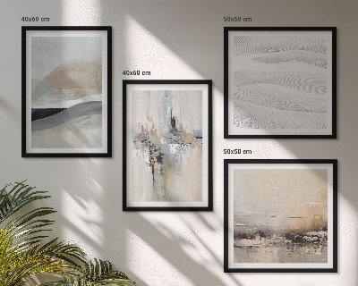 Ensemble de 4 tableaux Motifs terrestres abstraits