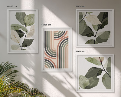 Mur de tableaux Motifs végétaux géométriques