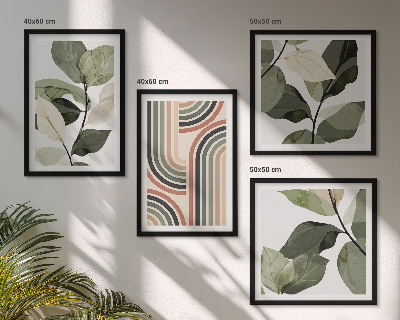 Mur de tableaux Motifs végétaux géométriques