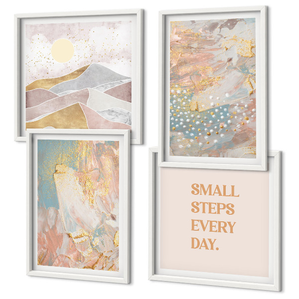 Mur de tableaux Motifs pastel abstraits