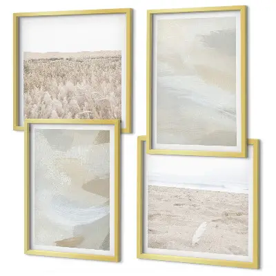 Fond abstrait aux traits délicats tableau polyptyque 2 cadres