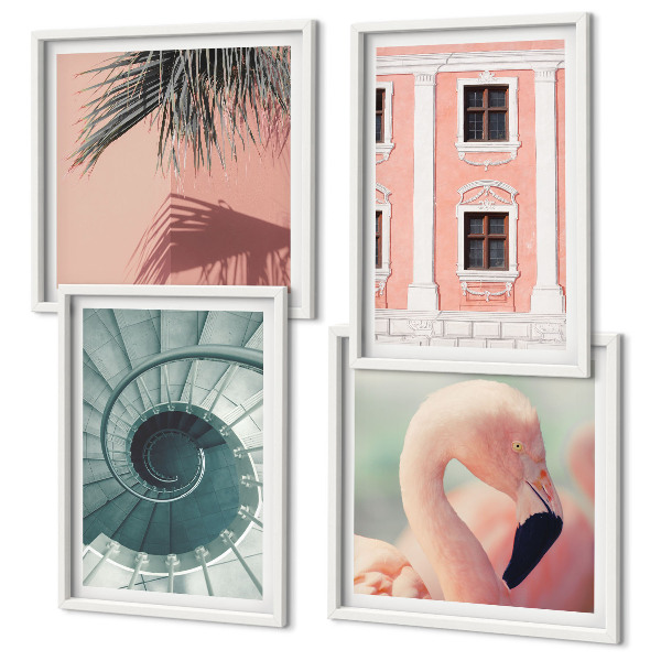 Mur de tableaux Motifs pastel architecturaux