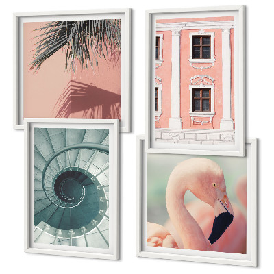 Mur de tableaux Motifs pastel architecturaux