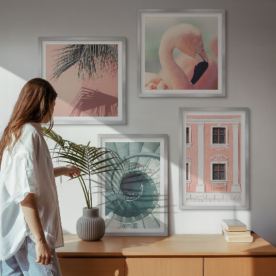 Mur de tableaux Motifs pastel architecturaux