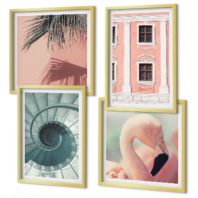 Mur de tableaux Motifs pastel architecturaux
