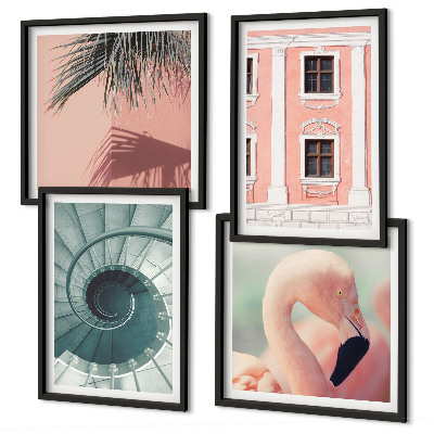 Mur de tableaux Motifs pastel architecturaux