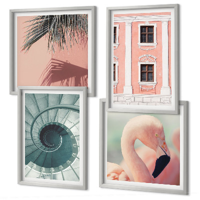 Mur de tableaux Motifs pastel architecturaux