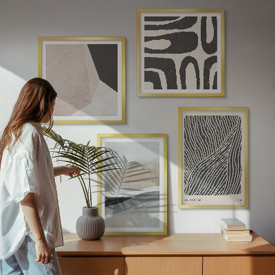 Polyptyque z cadres Motifs décoratifs bohèmes abstraits