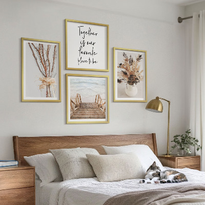 Ensemble de 4 tableaux Fleurs, branches, minimalisme, nature