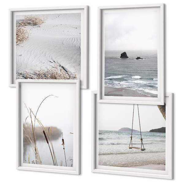 Mur de tableaux Végétation au bord de l'eau en été