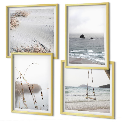 Mur de tableaux Végétation au bord de l'eau en été