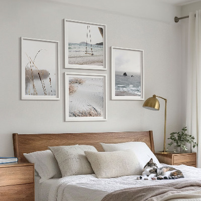 Mur de tableaux Végétation au bord de l'eau en été
