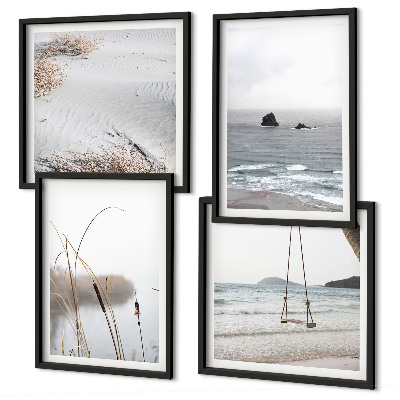 Mur de tableaux Végétation au bord de l'eau en été