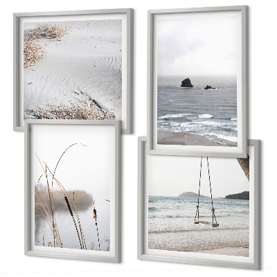 Mur de tableaux Végétation au bord de l'eau en été