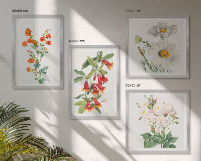 Polyptyque z cadres Peinture florale rétro