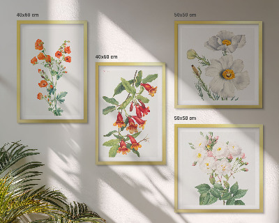 Polyptyque z cadres Peinture florale rétro