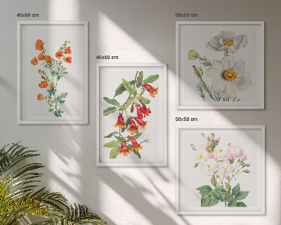 Polyptyque z cadres Peinture florale rétro