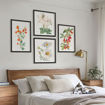 Polyptyque z cadres Peinture florale rétro