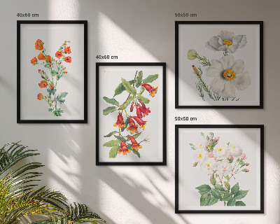 Polyptyque z cadres Peinture florale rétro