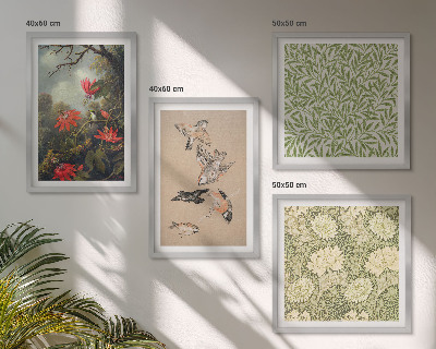 Mur de tableaux Fleurs et oiseaux dans leur environnement naturel