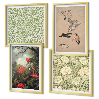 Mur de tableaux Fleurs et oiseaux dans leur environnement naturel