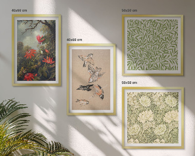 Mur de tableaux Fleurs et oiseaux dans leur environnement naturel