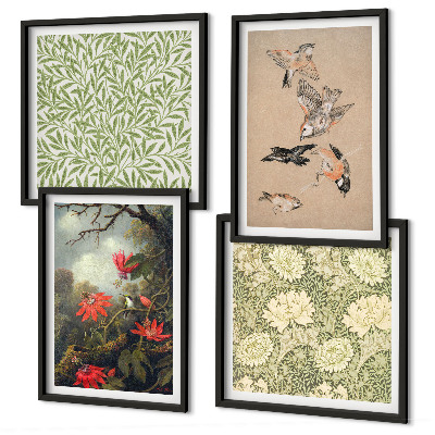 Mur de tableaux Fleurs et oiseaux dans leur environnement naturel