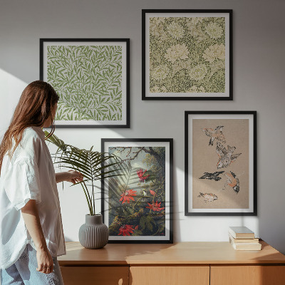 Mur de tableaux Fleurs et oiseaux dans leur environnement naturel