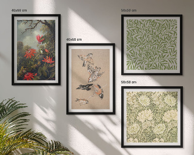 Mur de tableaux Fleurs et oiseaux dans leur environnement naturel