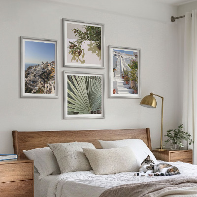 Polyptyque z cadres Escaliers blancs, vue sur santorin