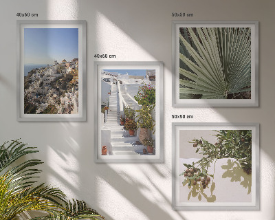 Polyptyque z cadres Escaliers blancs, vue sur santorin