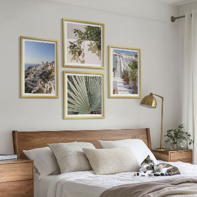Polyptyque z cadres Escaliers blancs, vue sur santorin