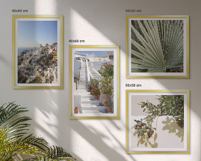 Polyptyque z cadres Escaliers blancs, vue sur santorin