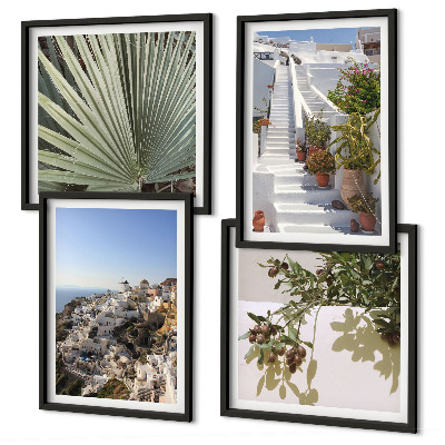 Polyptyque z cadres Escaliers blancs, vue sur santorin