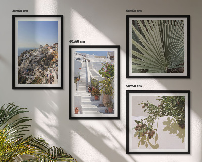 Polyptyque z cadres Escaliers blancs, vue sur santorin